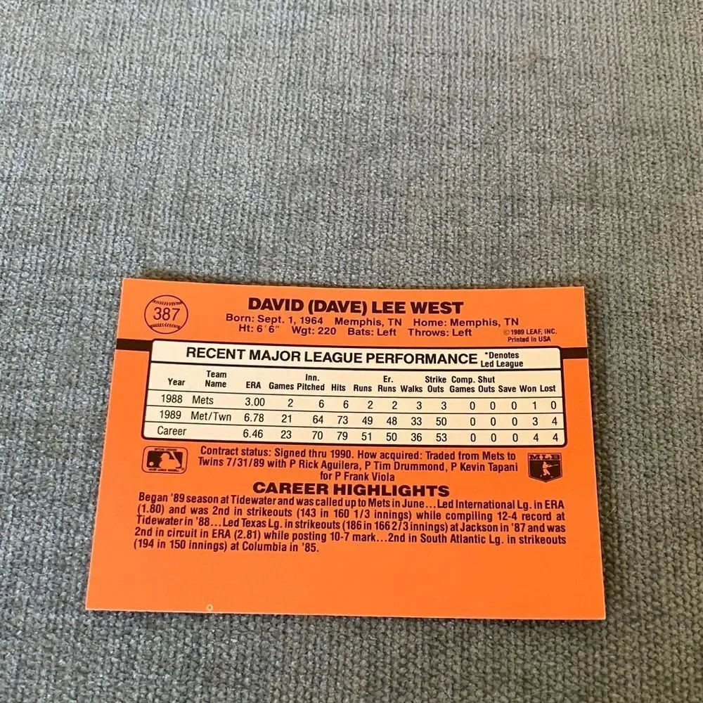 1990 Donruss Minnesota Twins Baseball Card Trading Card